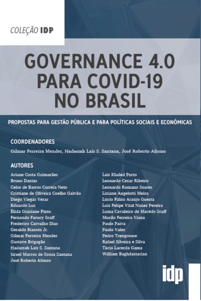 Okładka książki dla Governance 4.0 para Covid-19 no Brasil