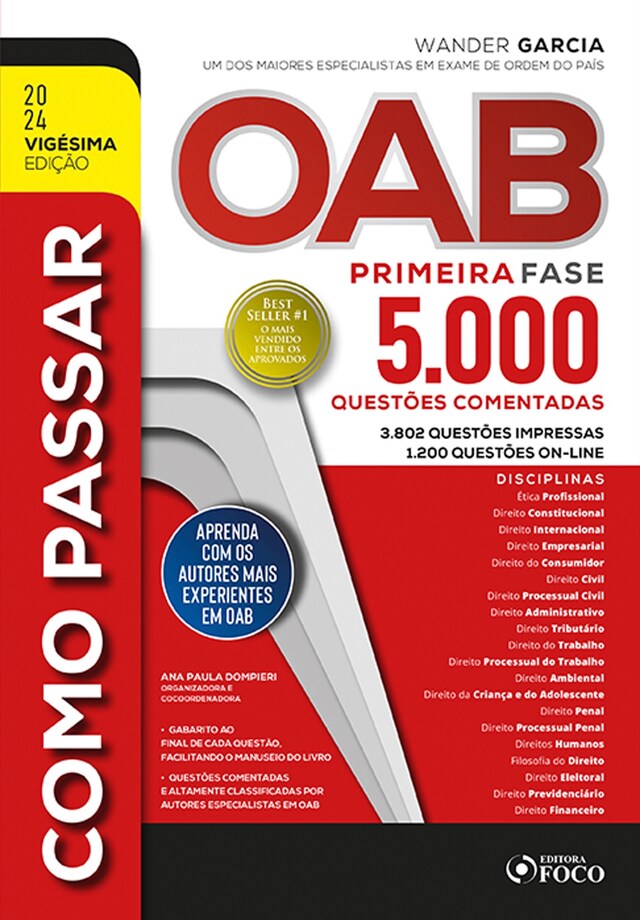 Couverture de livre pour COMO PASSAR NA OAB - 1ª FASE