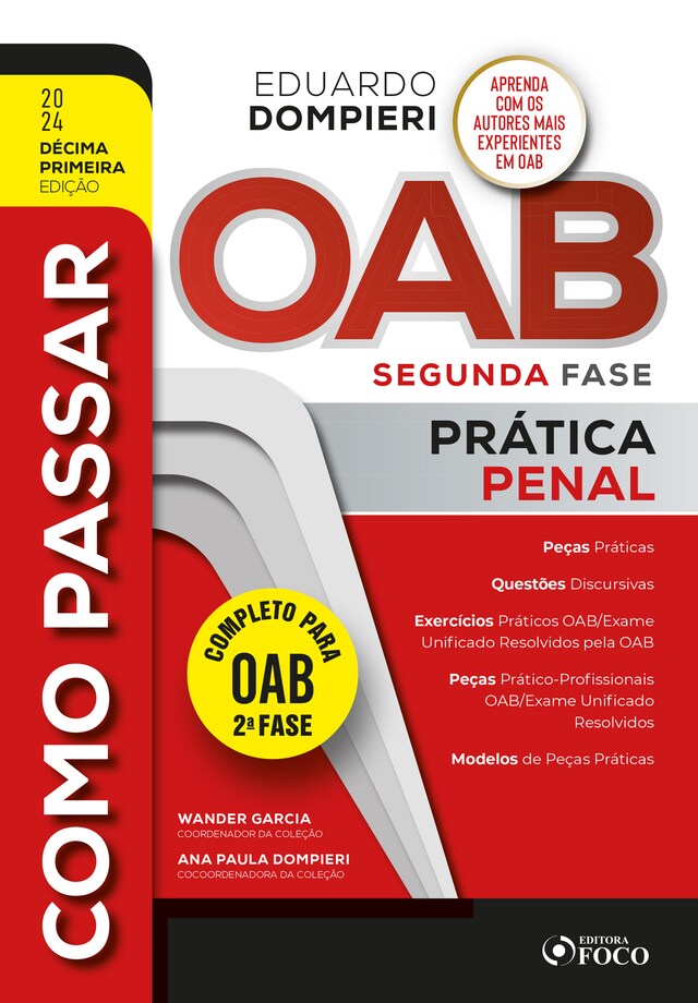 Portada de libro para Como passar OAB - 2ª Fase: Prática Penal - 11ª ed - 2024