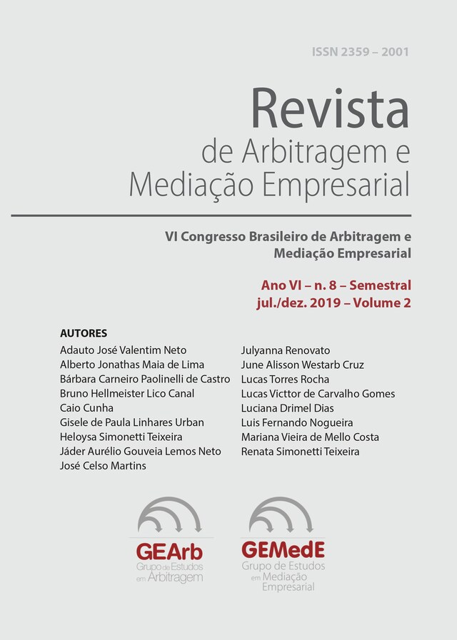 Kirjankansi teokselle Revista de Arbitragem e Mediação Empresarial