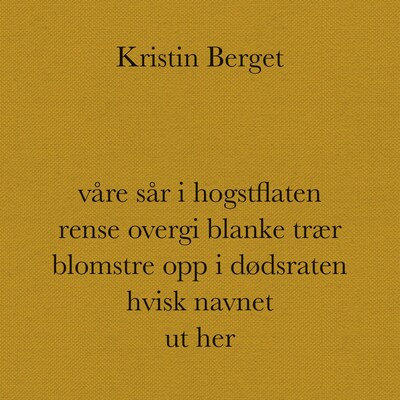 Våre sår i hogstflaten rense overgi blanke trær blomstre opp i dødsraten hvisk navnet ut her – lydbok – Kristin Berget