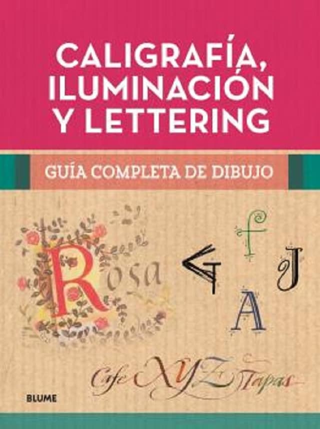 Portada de libro para Caligrafía, iluminación y lettering