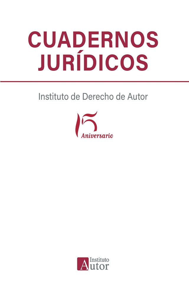 Book cover for Cuadernos jurídicos del Instituto de Derecho de Autor