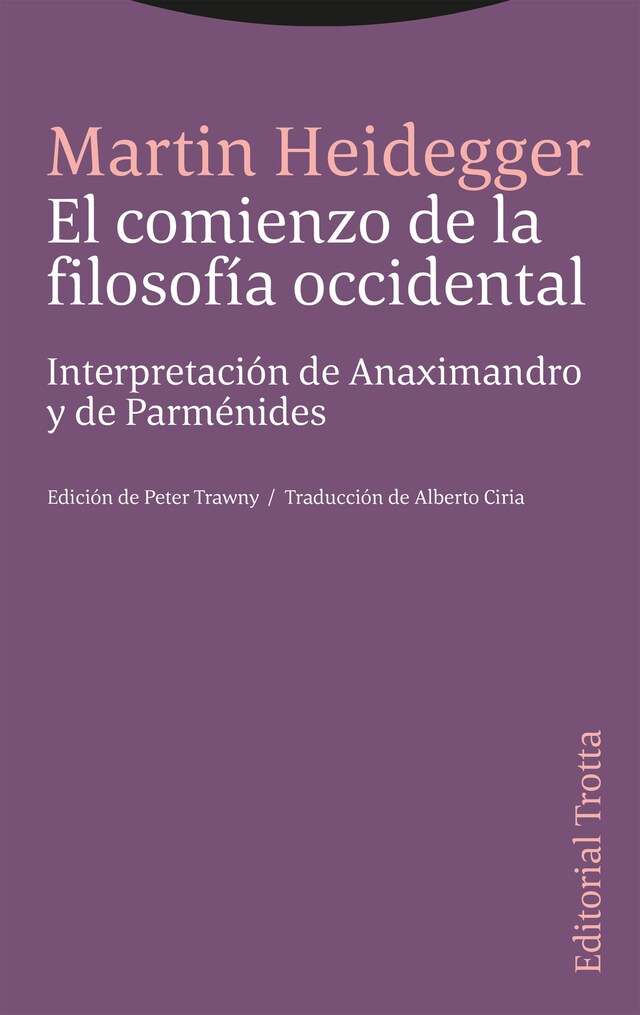 Buchcover für El comienzo de la filosofía occidental