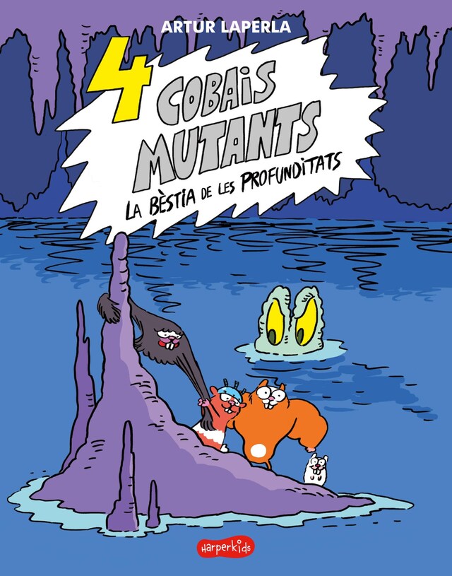 Book cover for 4 cobais mutants. La bèstia de les profunditats