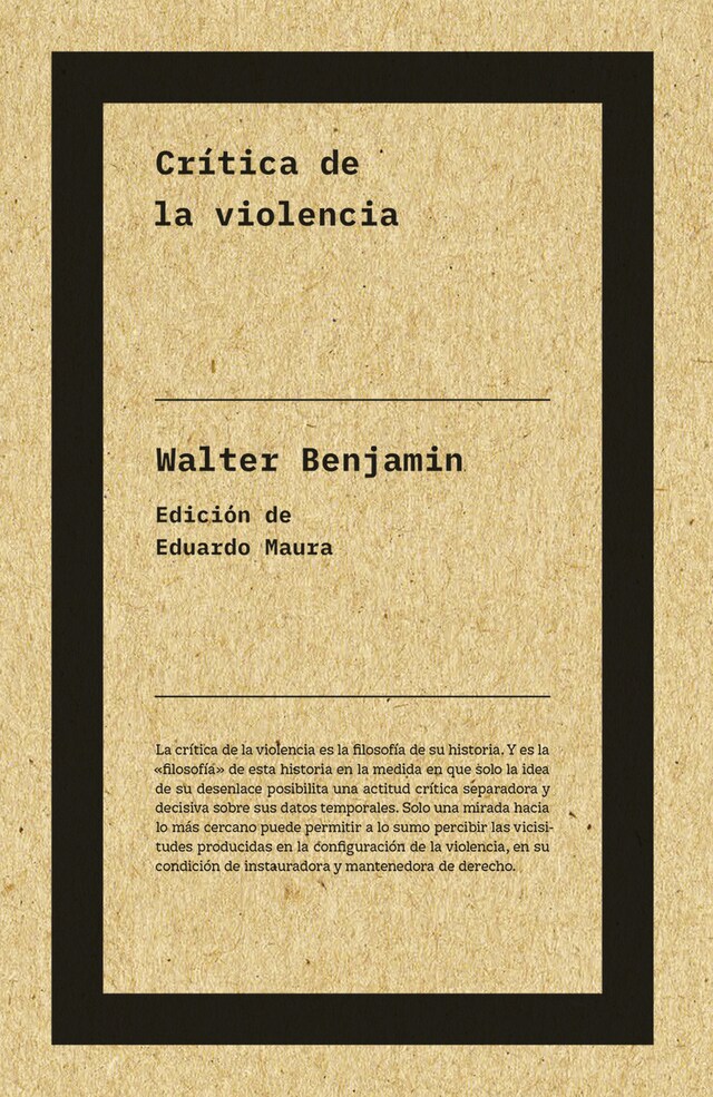 Book cover for Crítica de la violencia (NE)