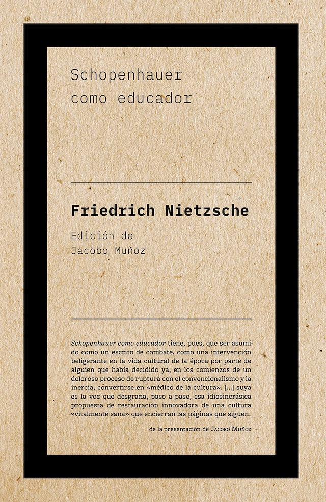 Book cover for Schopenhauer como educador