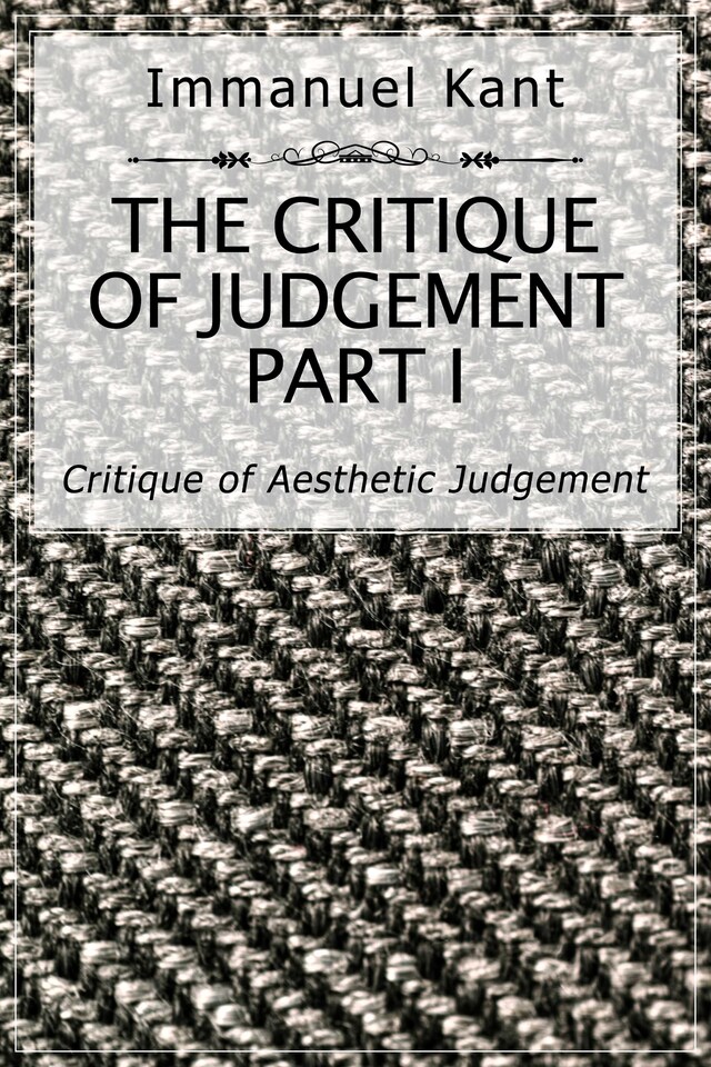 Buchcover für The Critique of Judgement Part I