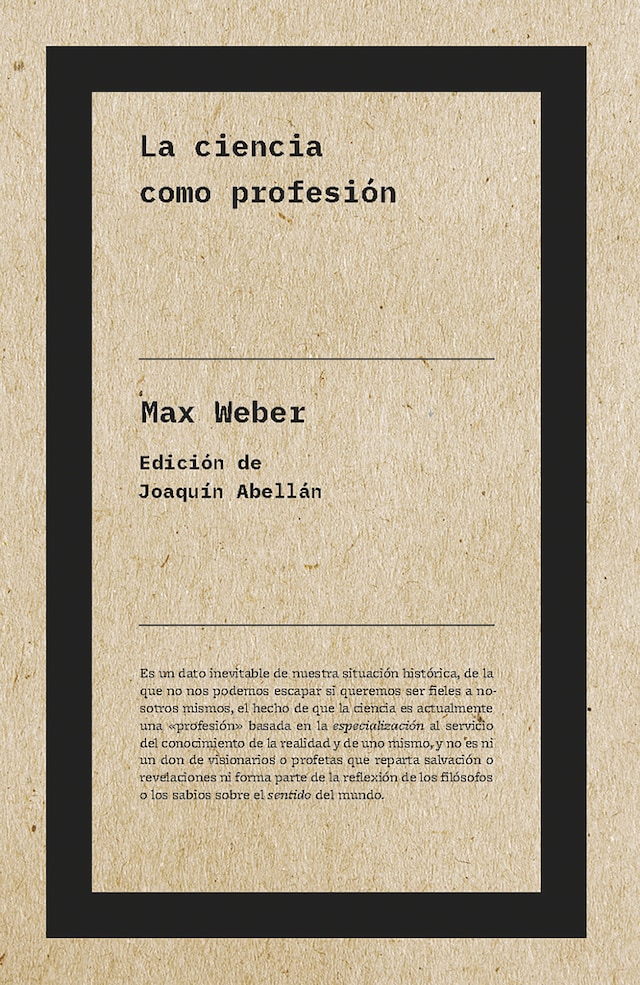 Book cover for La ciencia como profesión