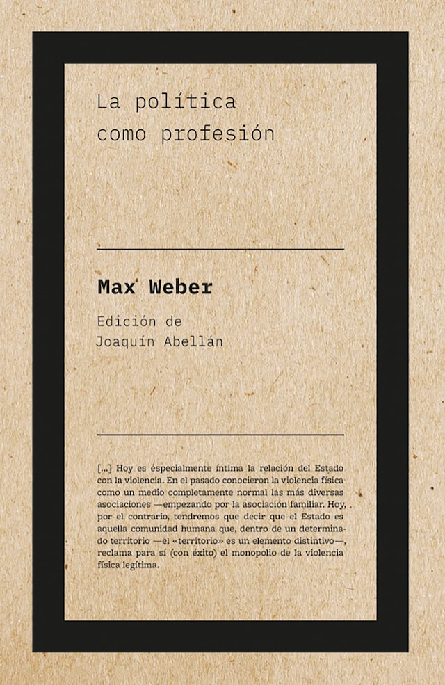 Okładka książki dla La política como profesión