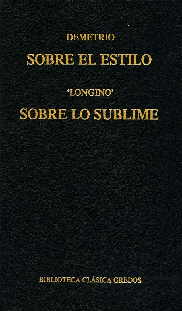 Buchcover für Sobre el estilo. Sobre lo sublime