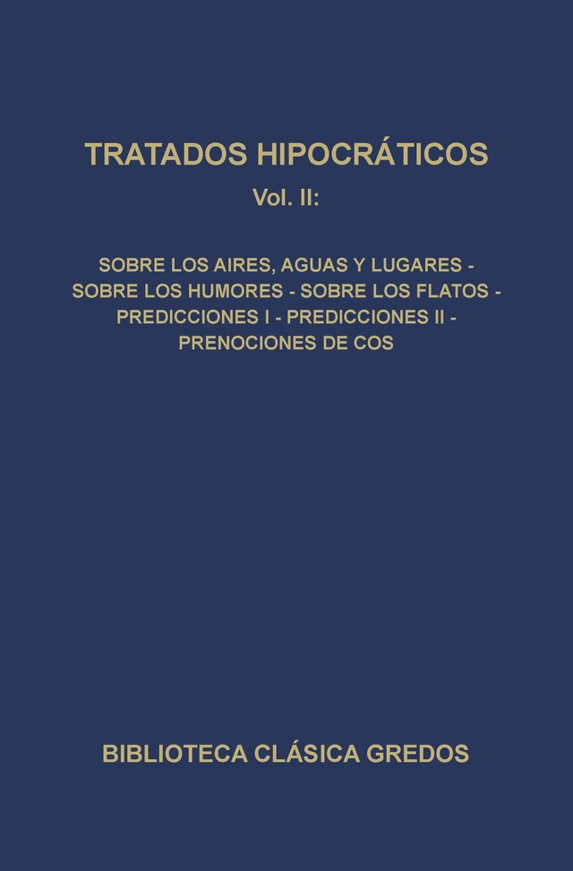 Kirjankansi teokselle Tratados hipocráticos II