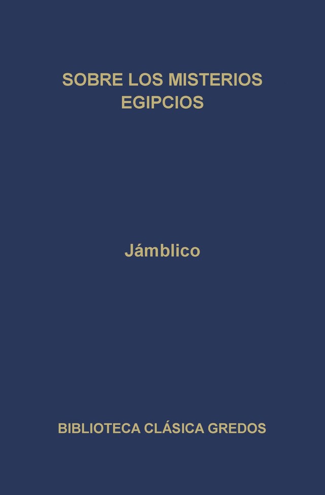 Copertina del libro per Sobre los misterios egipcios