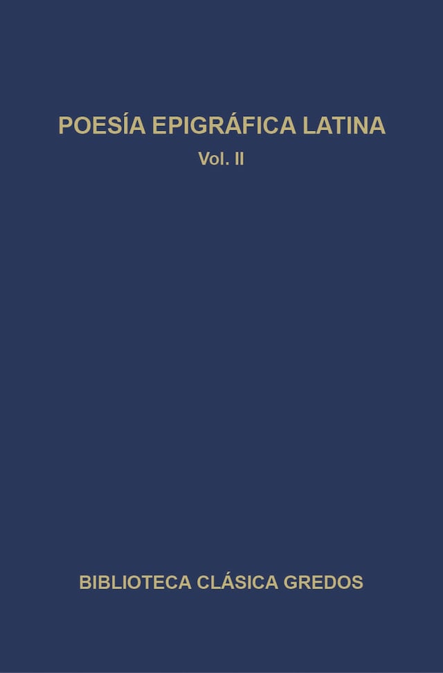 Book cover for Poesía epigráfica latina II