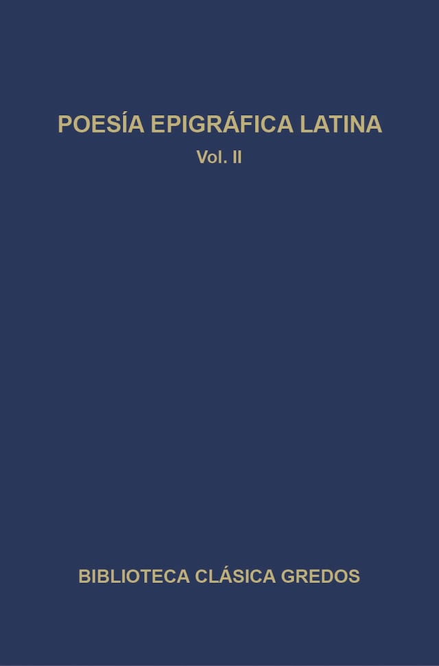 Kirjankansi teokselle Poesía epigráfica latina II