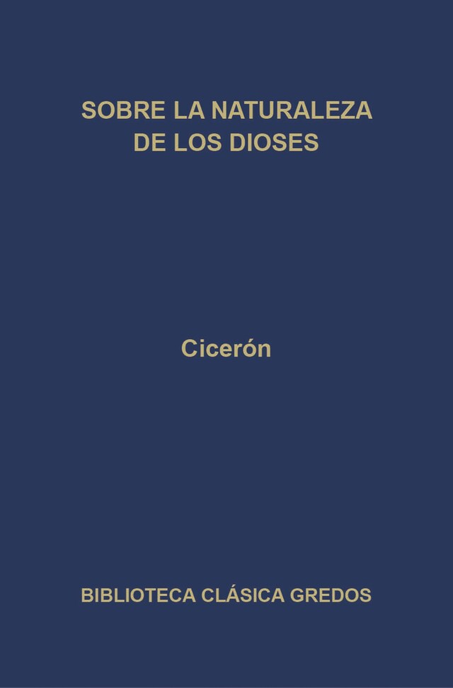 Book cover for Sobre la naturaleza de los dioses