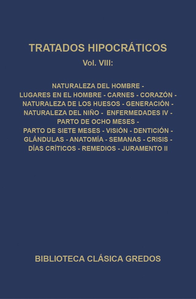 Book cover for Tratados hipocráticos VIII