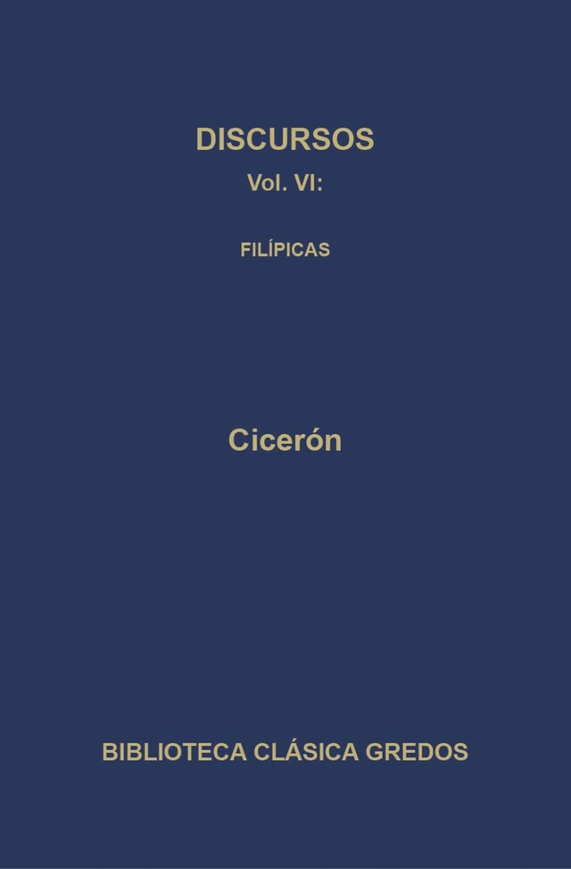 Copertina del libro per Discursos VI. Filípicas