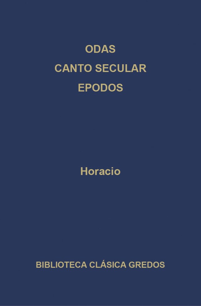 Book cover for Odas. Canto secular. Epodos