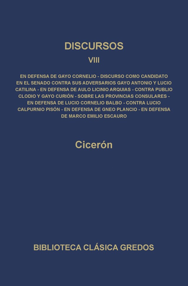 Couverture de livre pour Discursos VIII