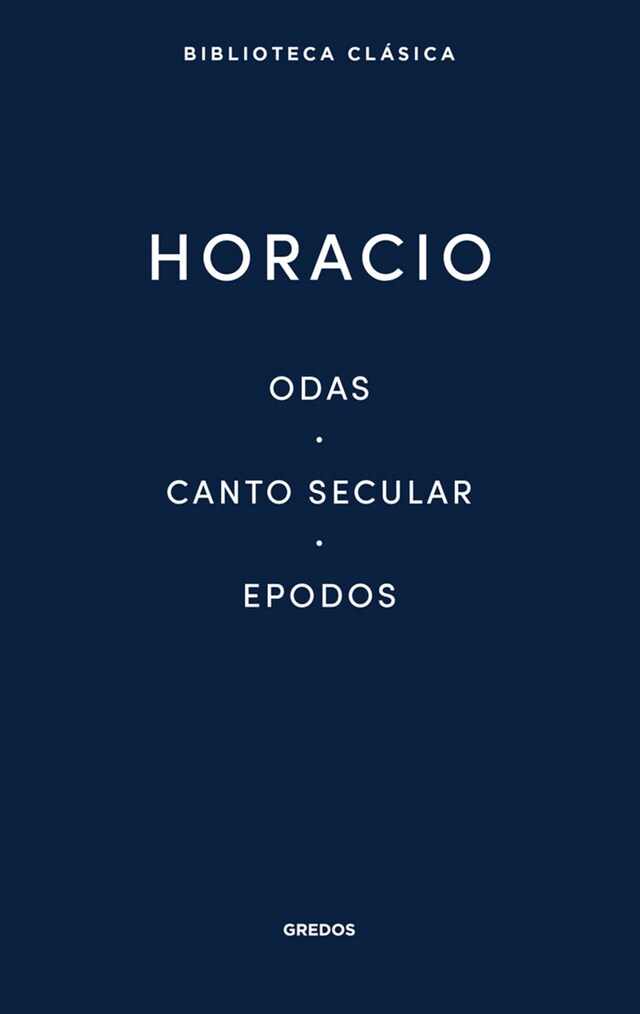 Portada de libro para Odas. Canto secular. Epodos