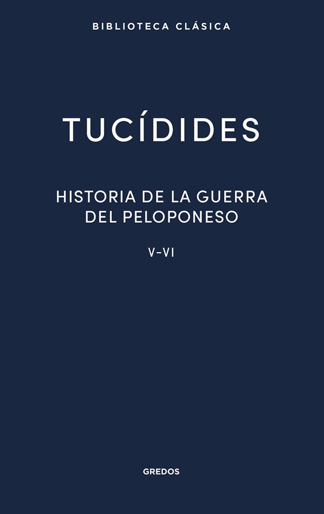 Kirjankansi teokselle Historia de la guerra del Peloponeso. Libros V-VI