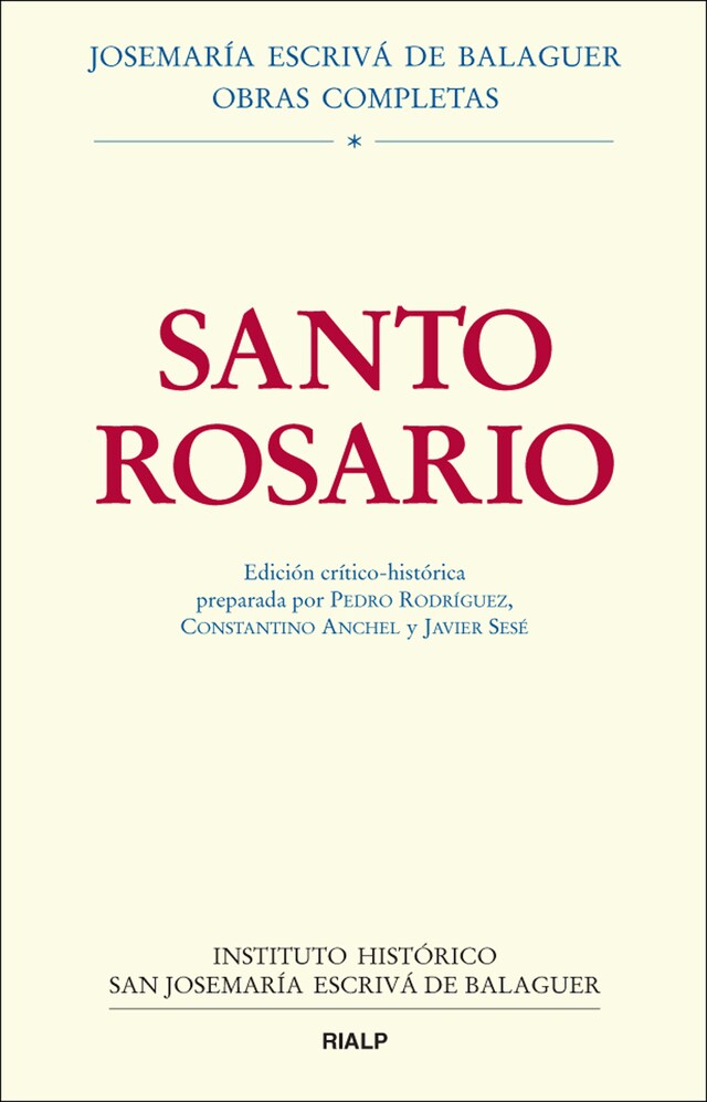 Copertina del libro per Santo Rosario. Edición crítico-histórica