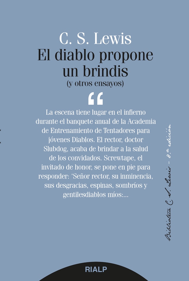 Book cover for El diablo propone un brindis
