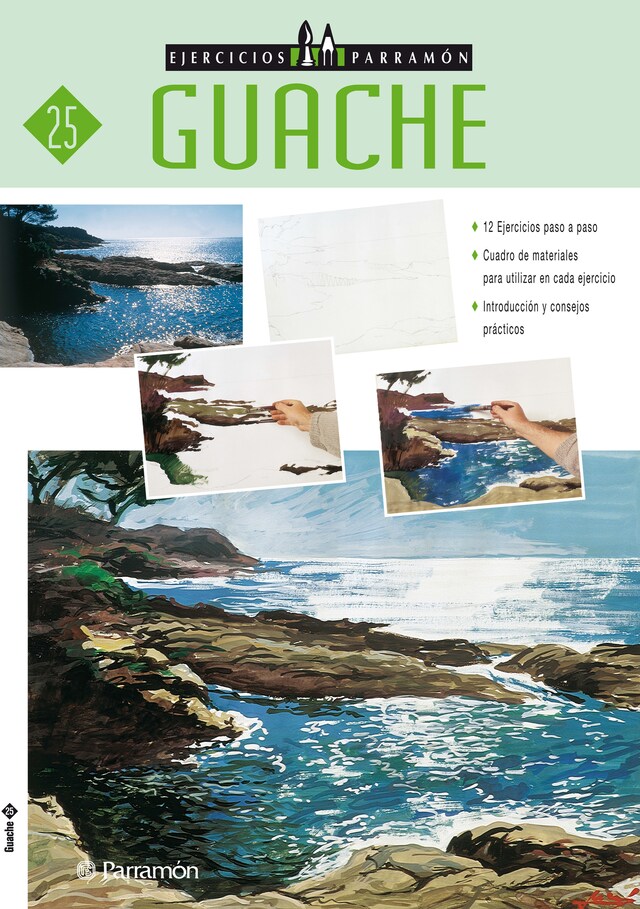 Portada de libro para Ejercicios Parramón. Guache