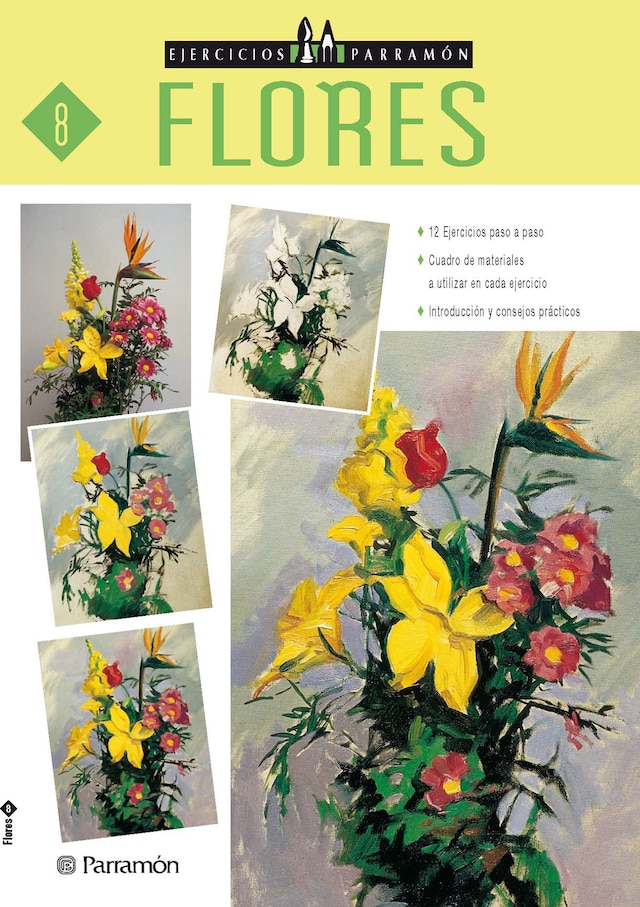 Portada de libro para Ejercicios Parramón. Flores