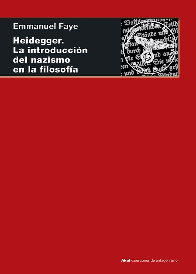 Book cover for Heidegger. La introducción del nazismo en filosofía
