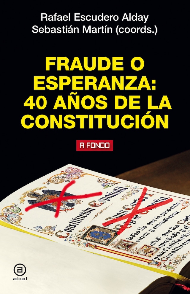 Portada de libro para Fraude o esperanza. 40 años de la Constitución