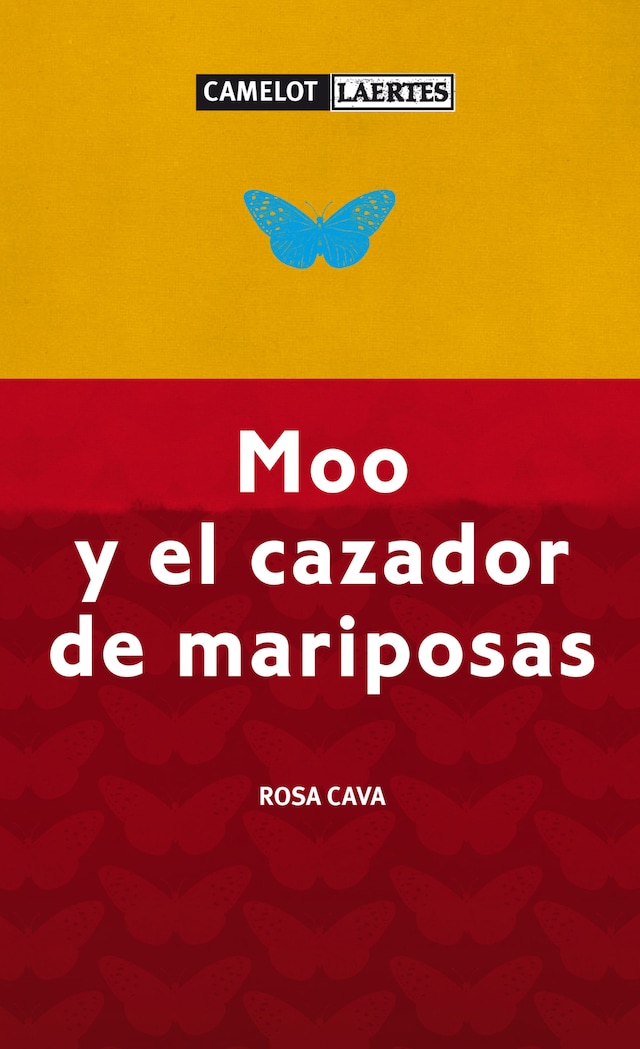 Portada de libro para Moo y el cazador de mariposas