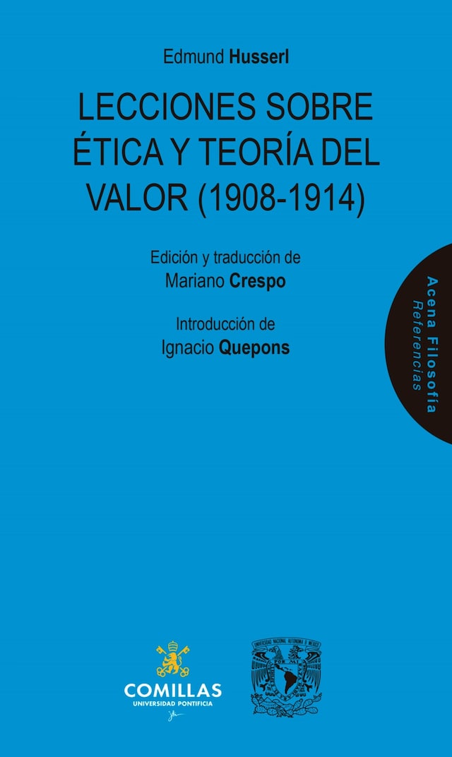 Kirjankansi teokselle Lecciones sobre ética y teoría del valor (1908-1914)