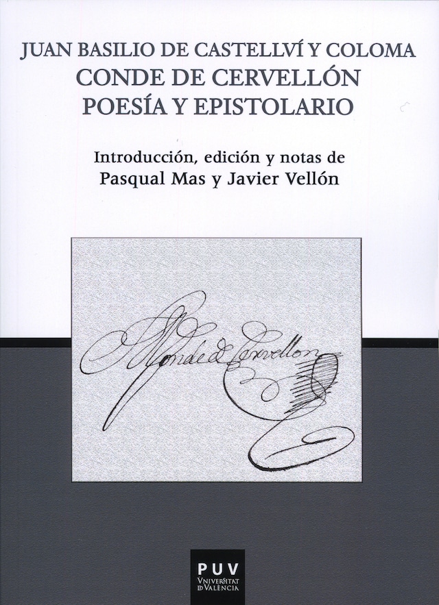 Portada de libro para Juan Basilio de Castellví y Coloma Conde de Cervellón