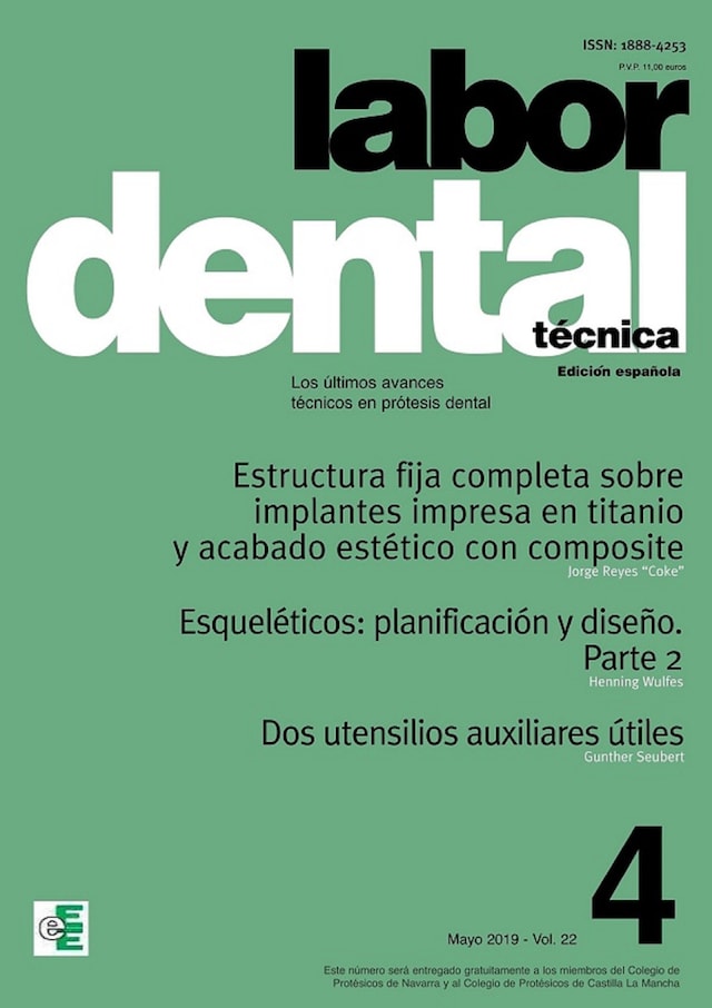 Book cover for Labor Dental Técnica Vol.22 Mayo 2019 nº4