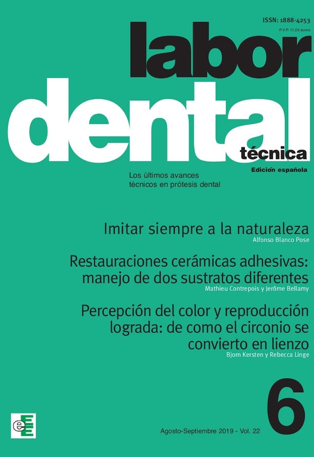 Kirjankansi teokselle Labor Dental Técnica Vol.22 Ago-Sep 2019 nº6