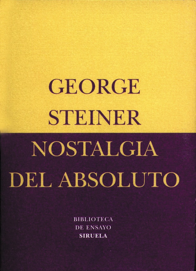 Book cover for Nostalgia del absoluto