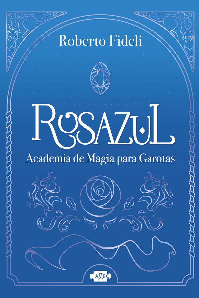 Portada de libro para Rosazul: academia de magia para garotas