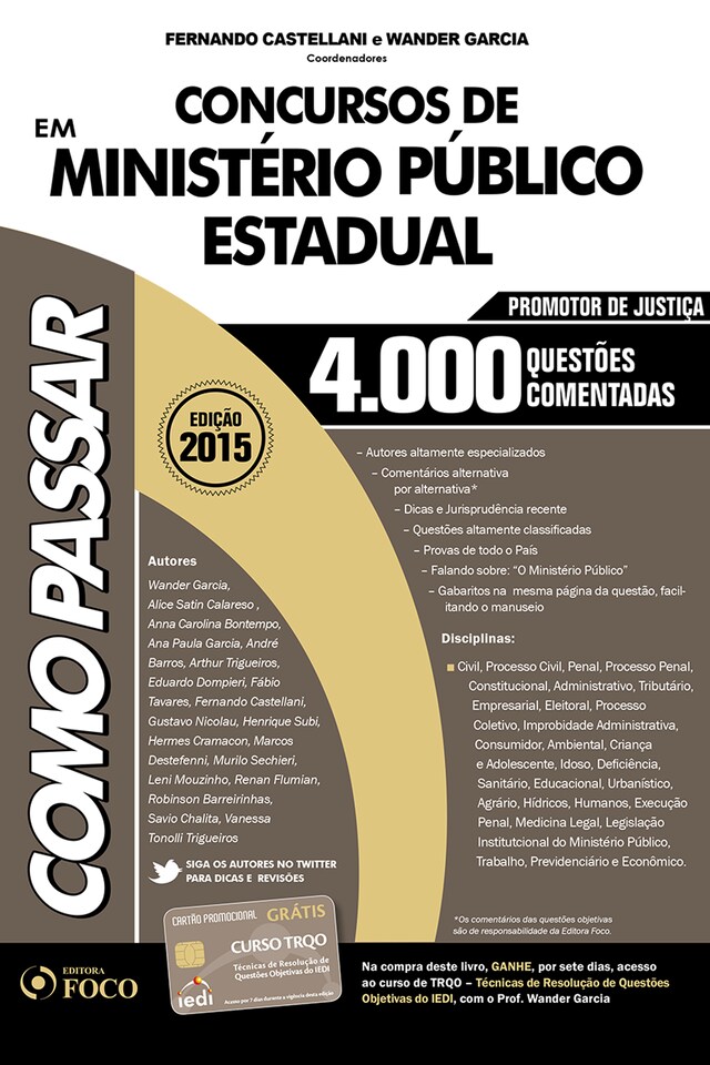 Copertina del libro per Como passar em concurso de Ministério Público Estadual