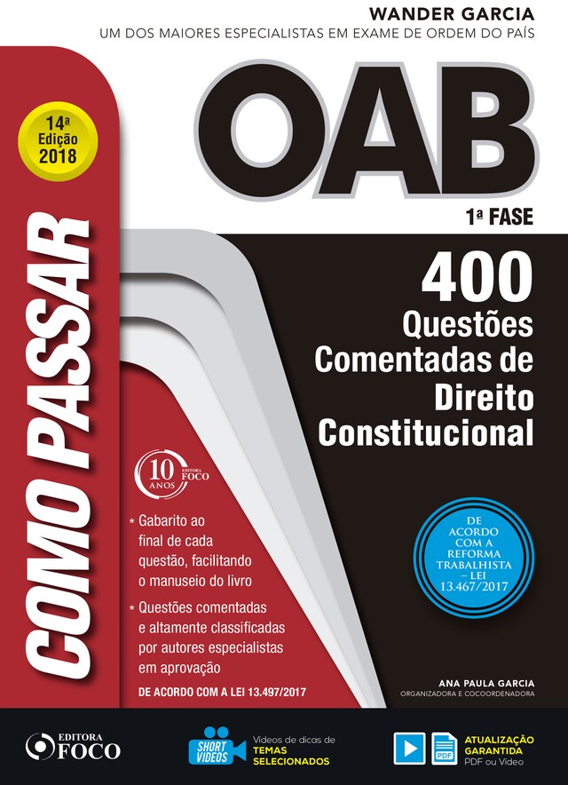 Boekomslag van Como passar na OAB 1ª Fase: direito constitucional