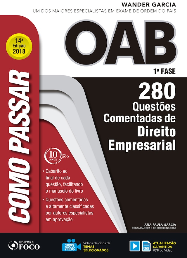 Buchcover für Como passar na OAB 1ª Fase: direito empresarial