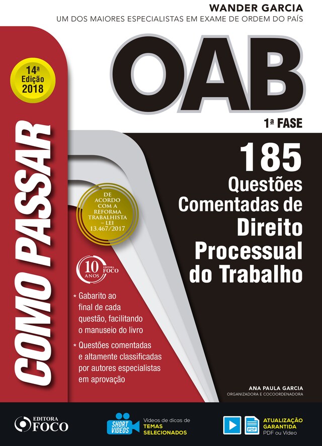 Boekomslag van Como passar na OAB 1ª Fase: direito processual do trabalho