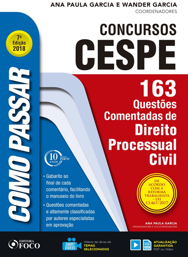 Buchcover für Como passar em concursos CESPE: direito processual civil