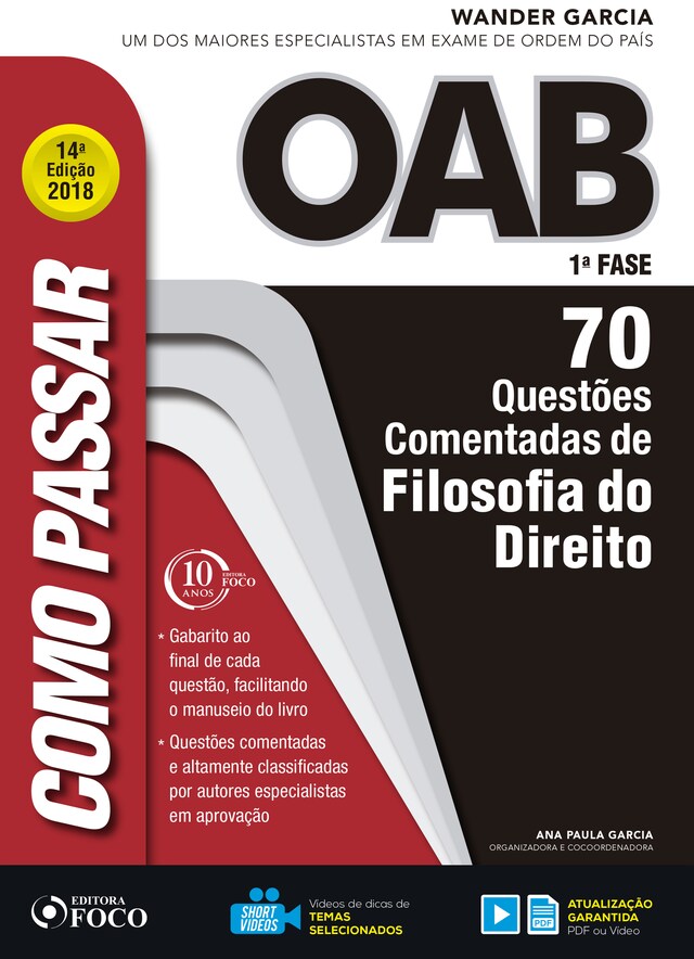 Buchcover für Como passar na OAB 1ª Fase: filosofia do direito