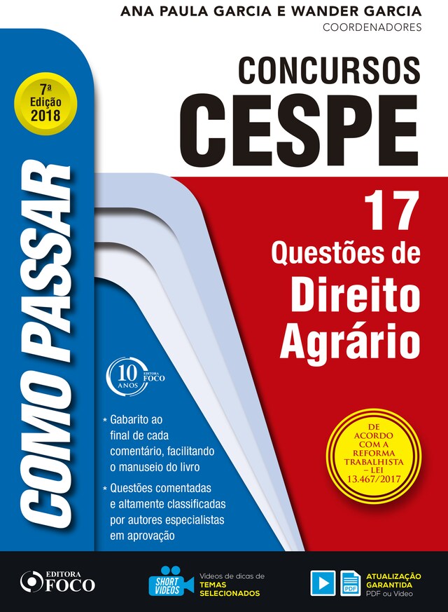 Buchcover für Como passar em concursos CESPE: direito agrário