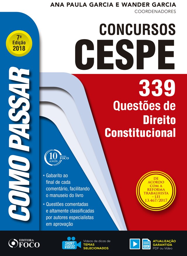 Buchcover für Como passar em concursos CESPE: direito constitucional