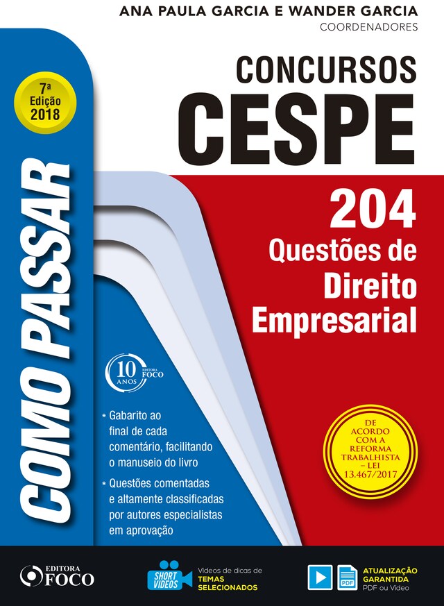 Book cover for Como passar em concursos CESPE: direito empresarial