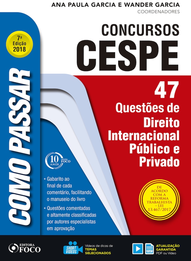 Copertina del libro per Como passar em concursos CESPE: direito internacional público e privado