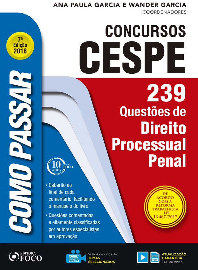 Buchcover für Como passar em concursos CESPE: direito processual penal